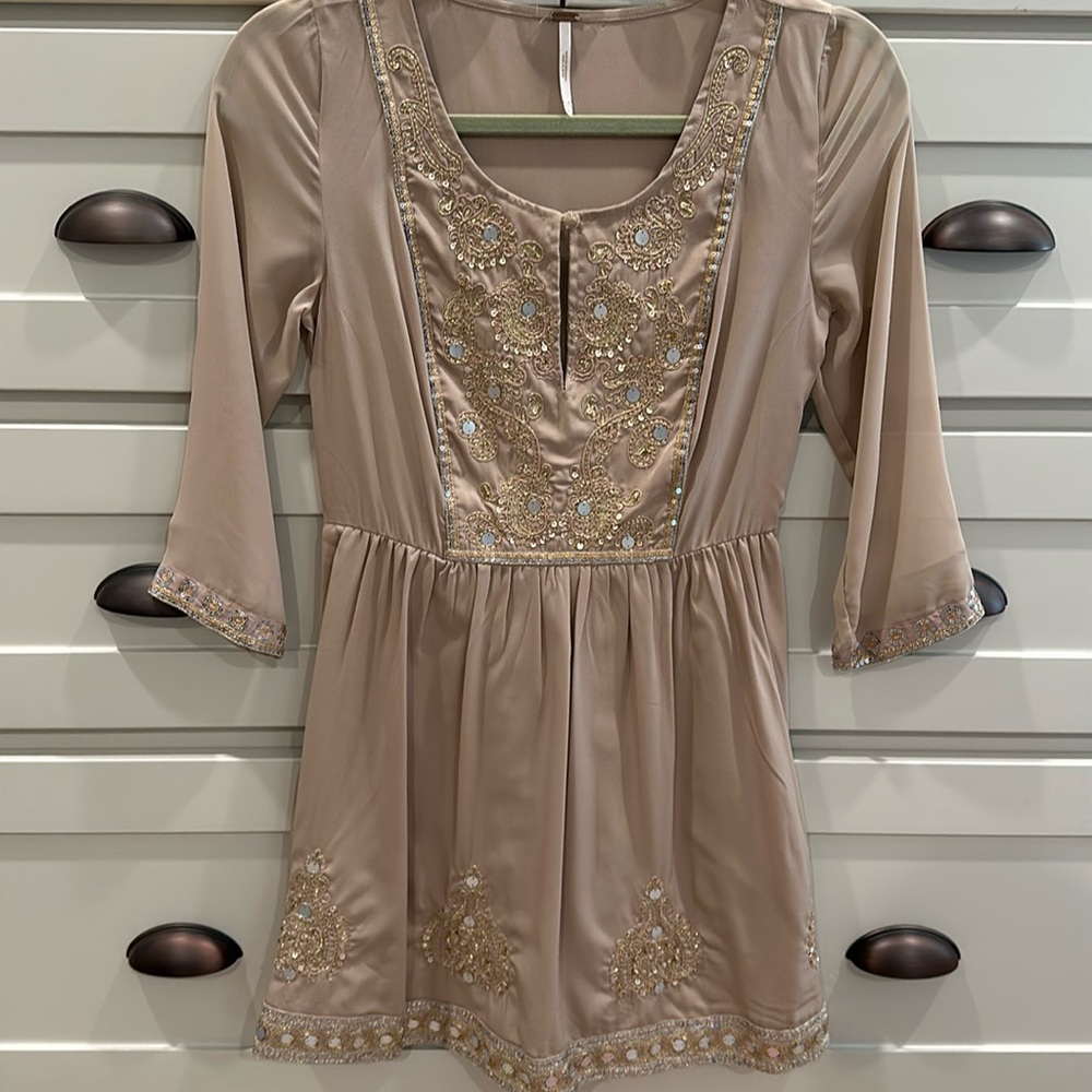 Free People mini embroidered twirl dress